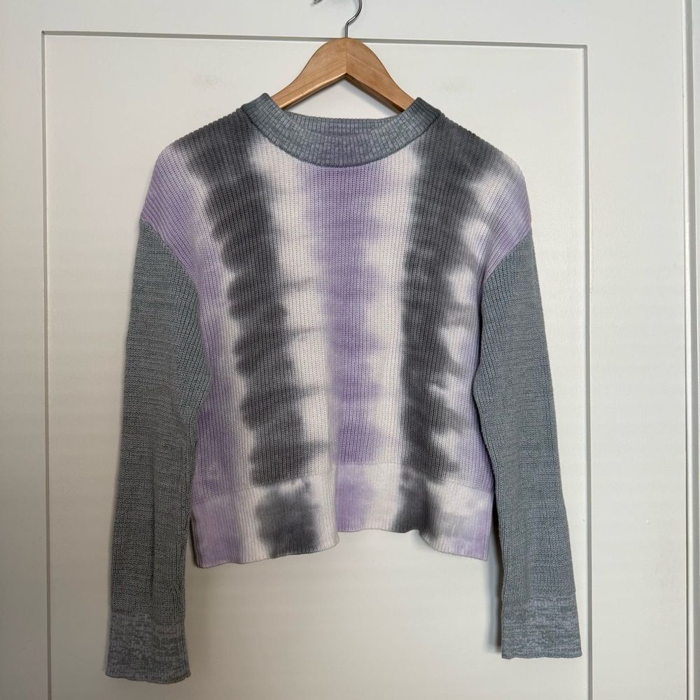 Rails Karis Aqua Tie Dye Sweater Womens Sz S Gray Knit Organic Cotton Cashmere